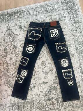 Evisu Lot 2008 Multi Pocket Daruma Kamon Selvedge Jeans 31x34